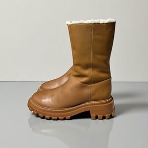 🌻NEW w/BOX Schutz Juany Brown Water Resistant Leather Winter Lug Boot Size 11
